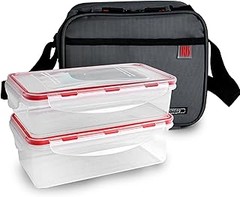 Comparativa de conjuntos de fiambrera, bolsa térmica y botella