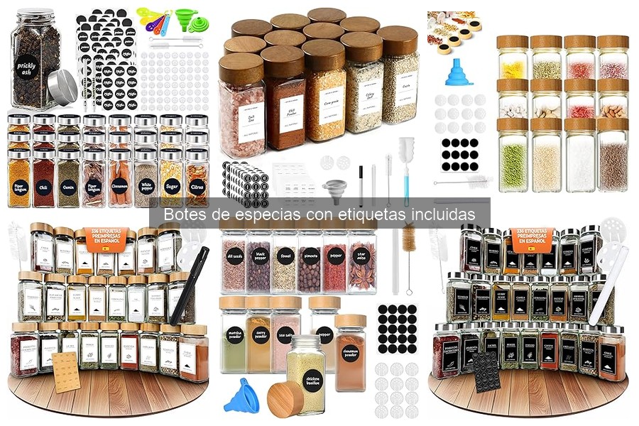 ** Alternativas a botes de especias con etiquetas incluidas