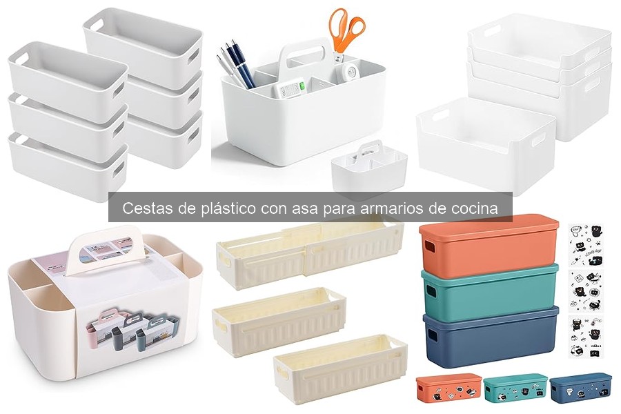 Alternativas a cestas de plástico con asa para organizar la cocina