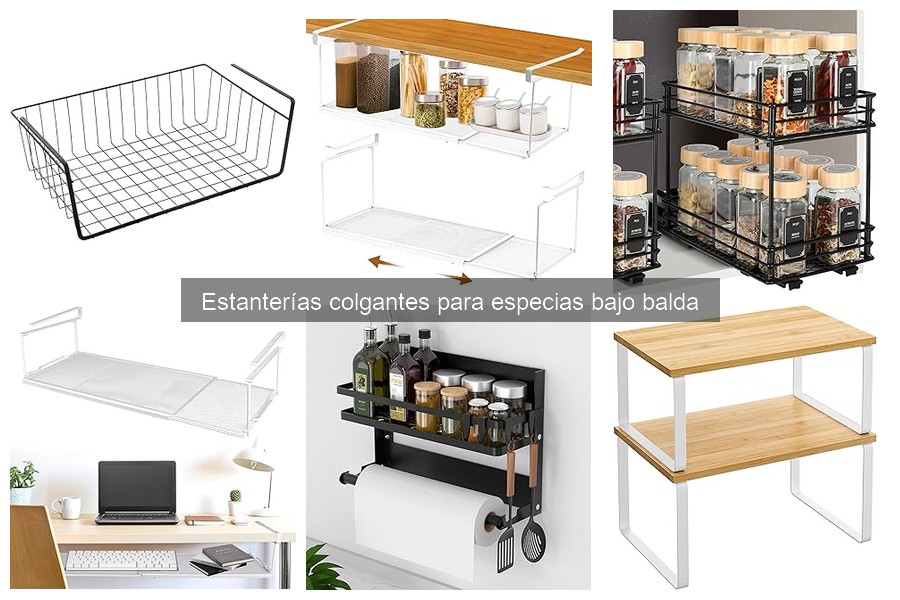 Alternativas a estanterías colgantes para especias en cocina
