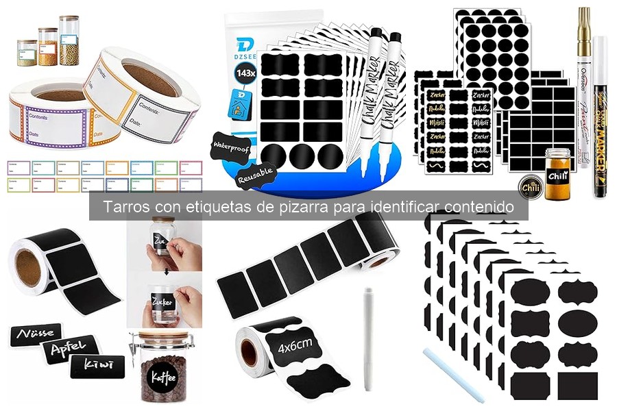 Alternativas a los tarros con etiquetas de pizarra para cocina