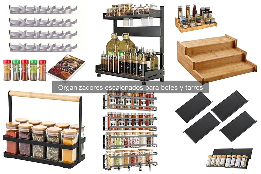 Alternativas a organizadores escalonados para botes y tarros