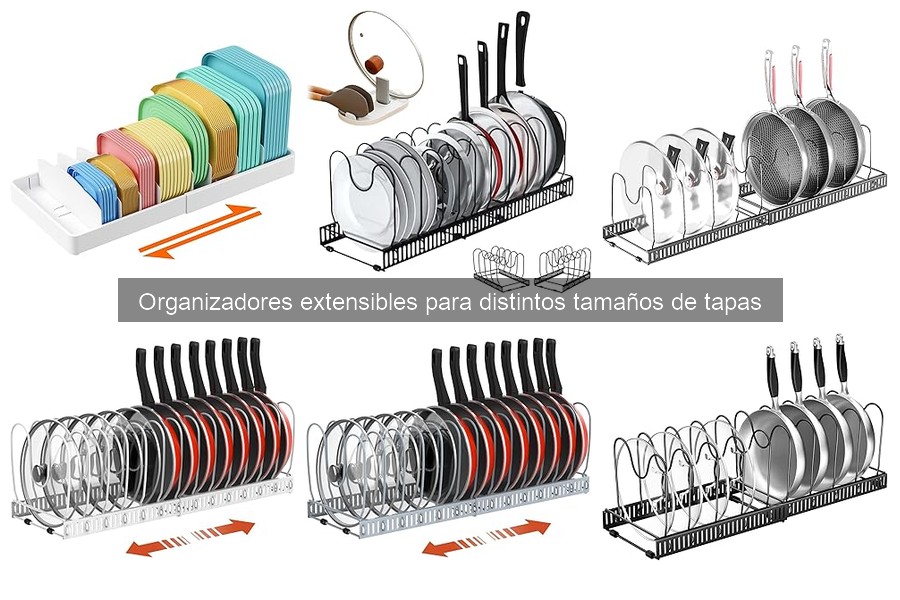Alternativas a organizadores extensibles para tapas de cocina