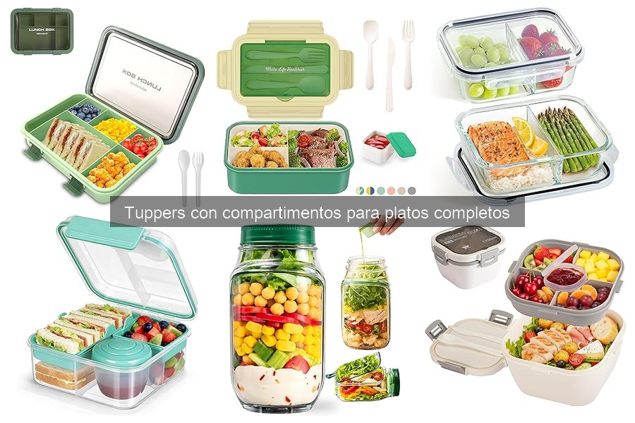 Alternativas a tuppers con compartimentos para transportar comida