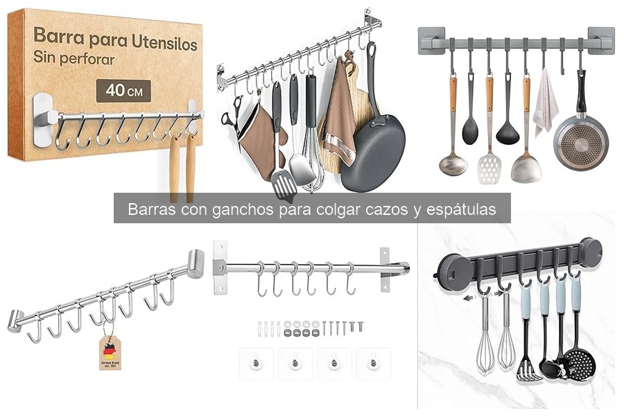 Barras con ganchos para cazos y espátulas: ¿qué son?
