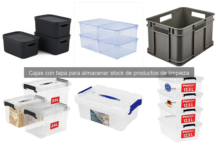 Cajas con tapa para almacenar productos de limpieza: definición y uso
