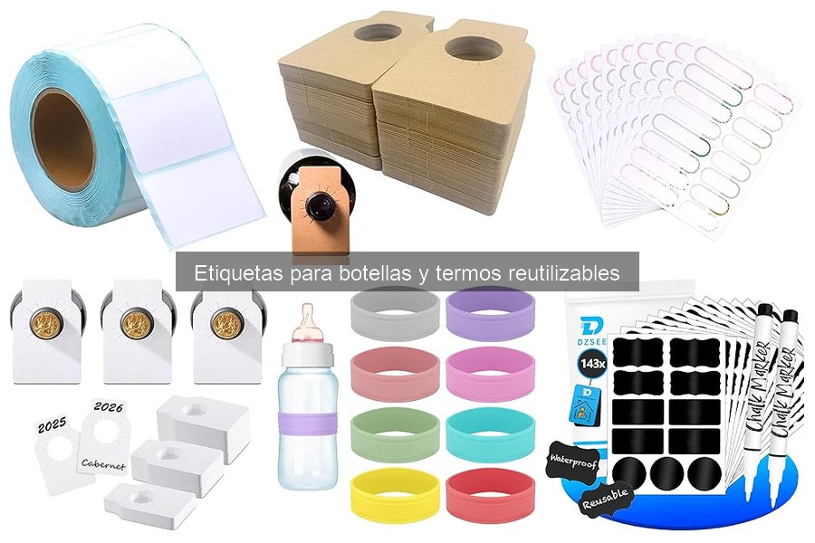 Cómo aplicar etiquetas en botellas y termos reutilizables