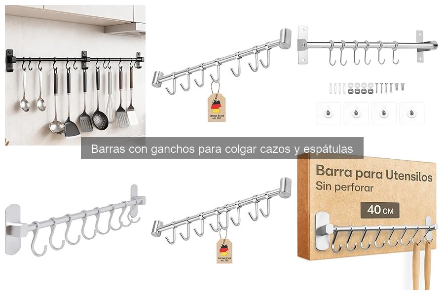 Cómo instalar barras con ganchos en la cocina fácil y rápido