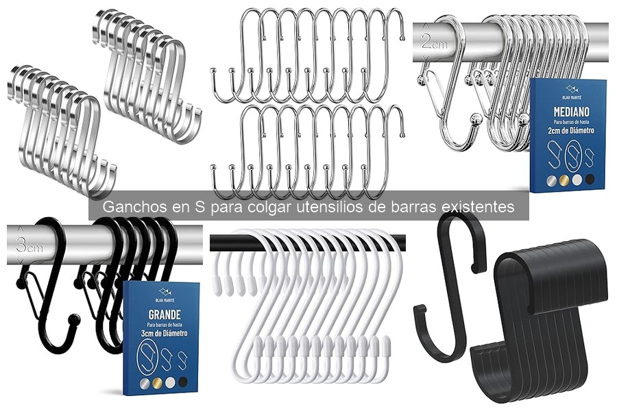 Cómo instalar ganchos en S en barras de cocina