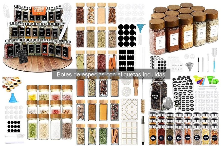 Comparativa: Botes de especias con y sin etiquetas