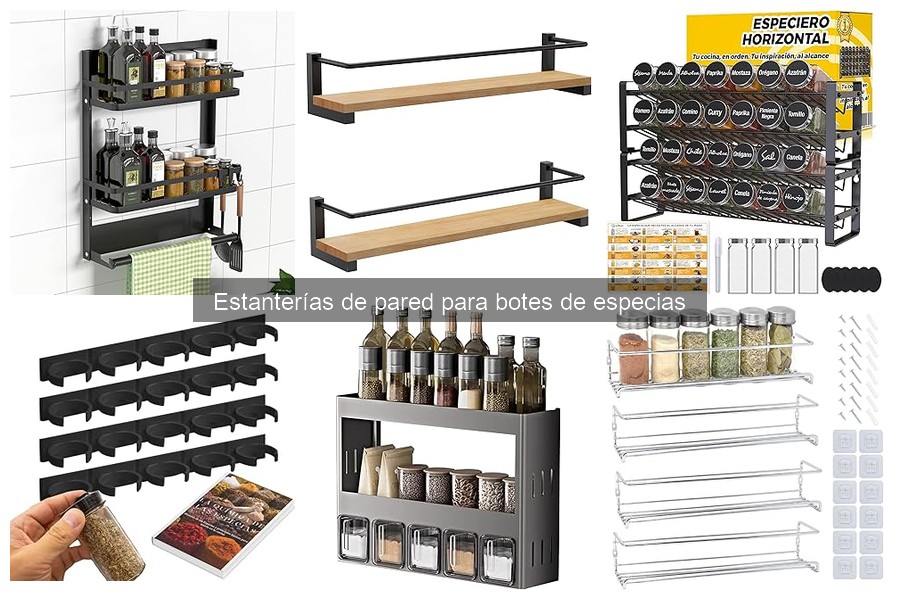 Comparativa de estanterías de pared para botes de especias