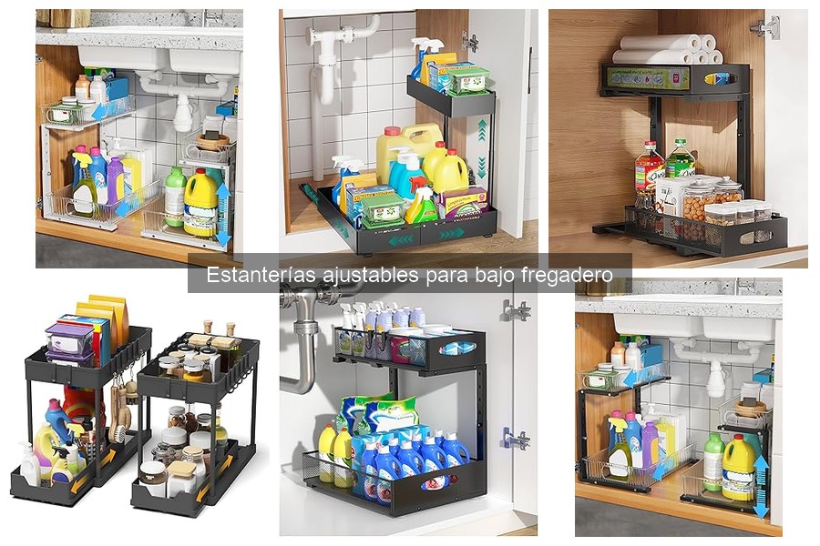 Comparativa de materiales en estanterías ajustables para fregadero