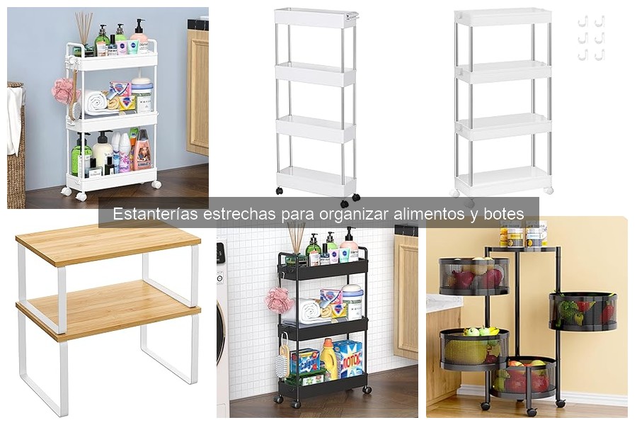 Comparativa de materiales para estanterías estrechas en cocina