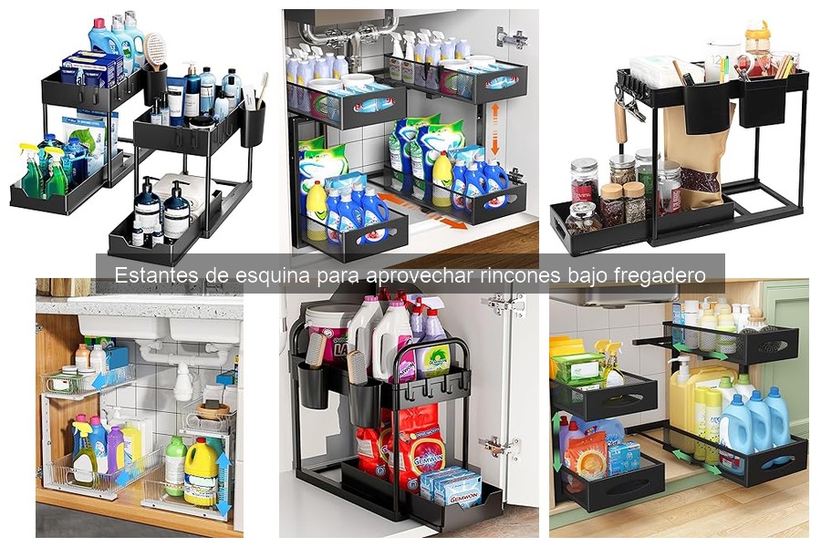 Comparativa de materiales para estantes de esquina en cocina
