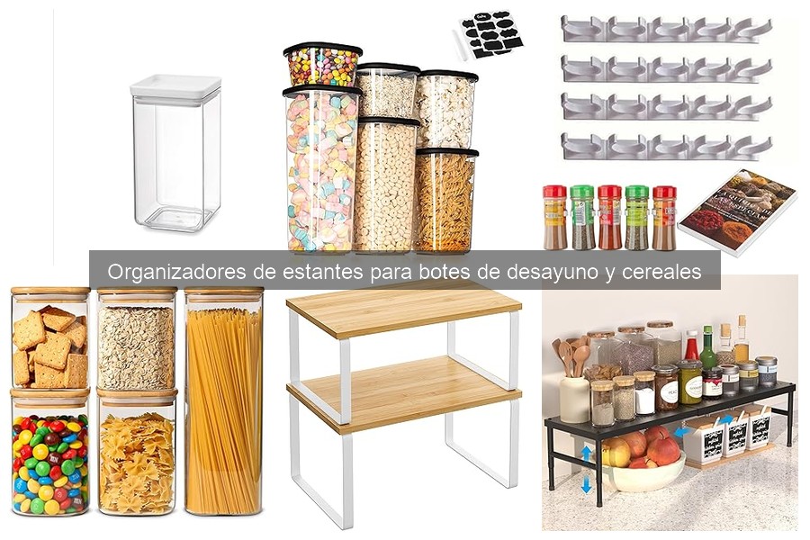 Comparativa de organizadores de estantes para cereales y botes