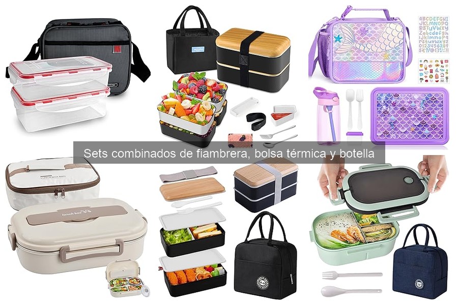 Comparativa de sets combinados: fiambrera, bolsa térmica y botella
