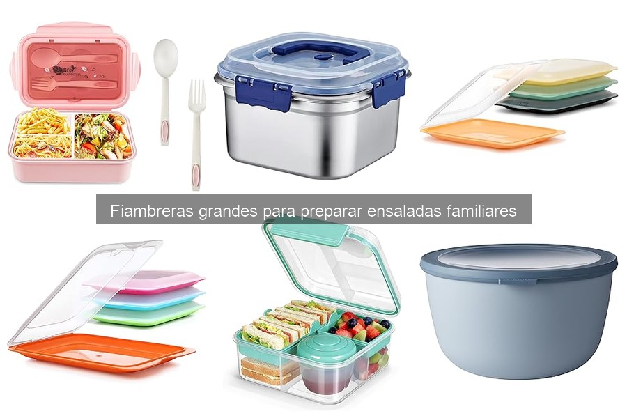 ¿Cuántas porciones caben en una fiambrera grande para ensaladas?