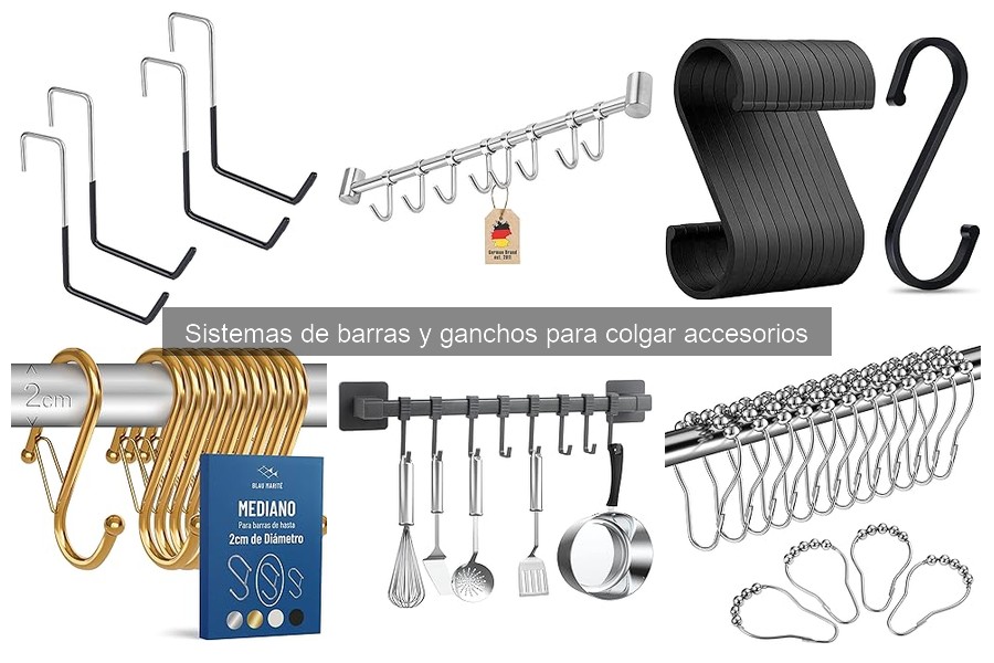 ¿Cuánto cuestan los sistemas de barras y ganchos para colgar?