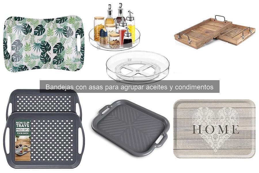Dónde comprar bandejas con asas para aceites y condimentos