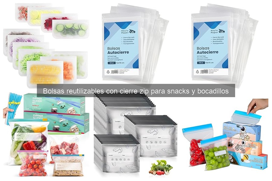 Dónde comprar bolsas reutilizables con cierre zip para snacks