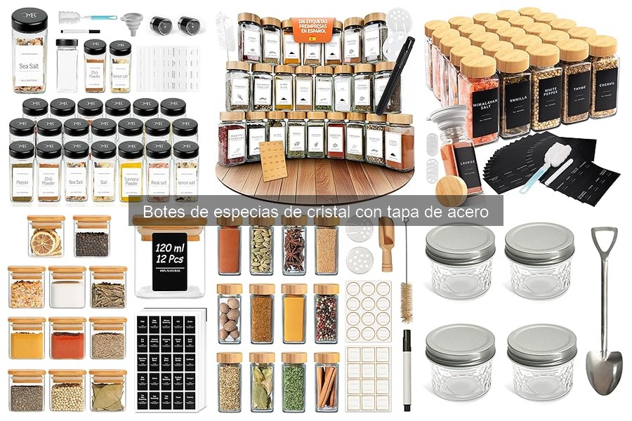 Dónde comprar botes de especias de cristal con tapa de acero