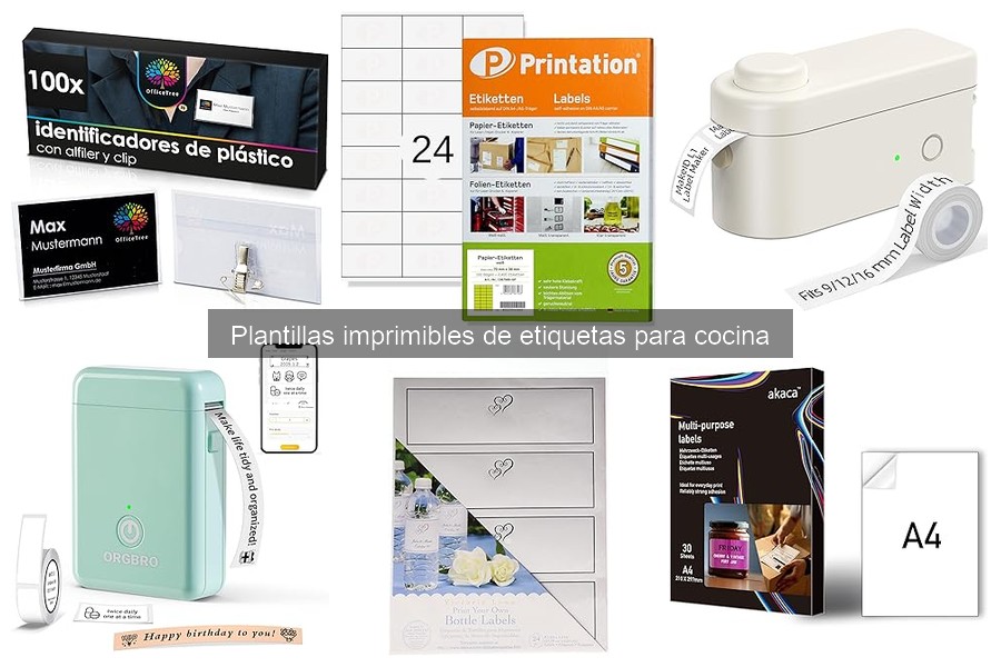 Encuentra Plantillas Imprimibles de Etiquetas Gratuitas para Cocina