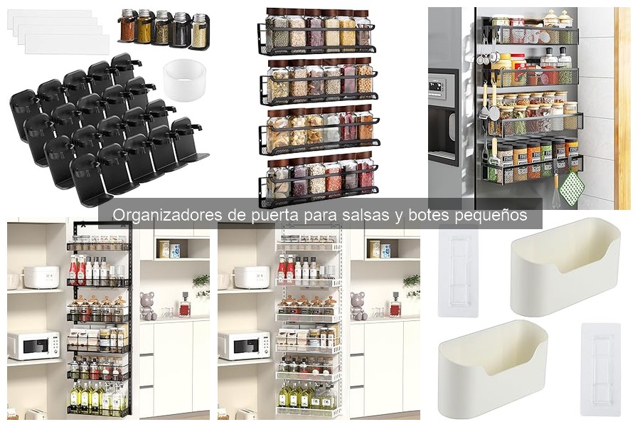 Guía para instalar organizadores de puerta para salsas y botes