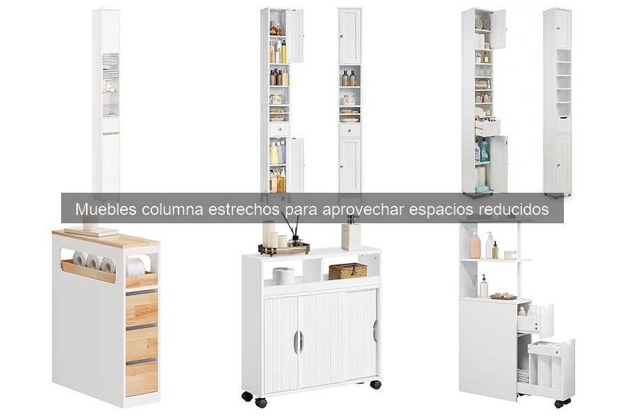 Ideas de decoración con muebles columna estrechos en la cocina