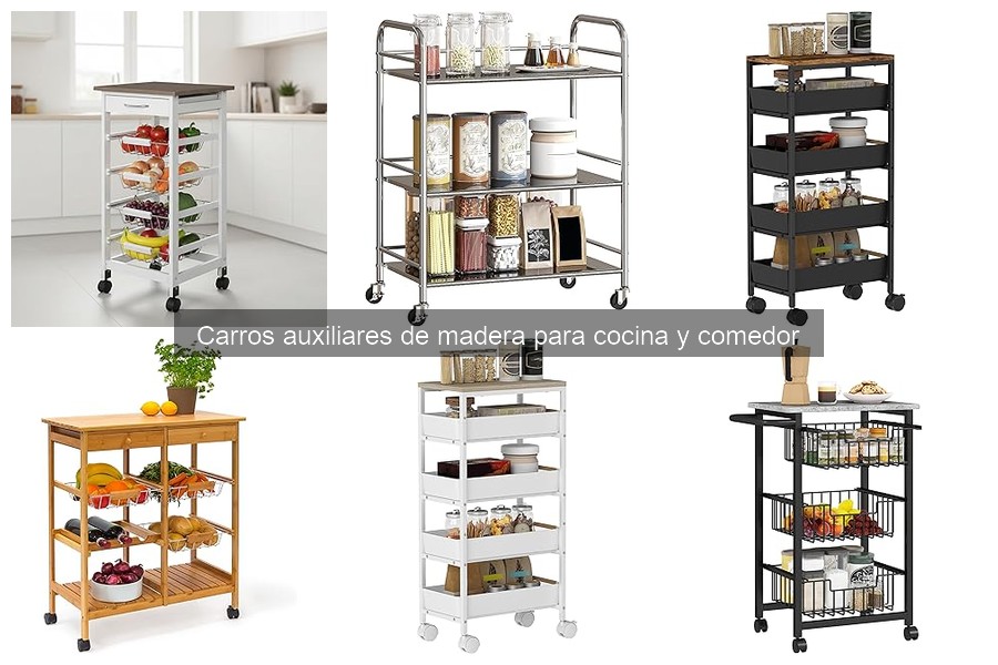 Ideas para Organizar la Cocina con Carros Auxiliares de Madera