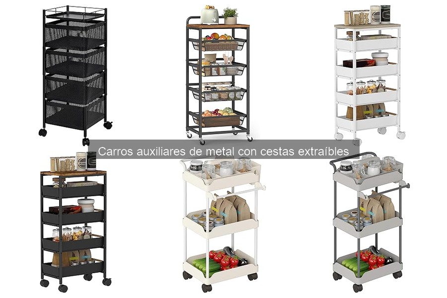 Maximiza tu cocina con un carro auxiliar de metal