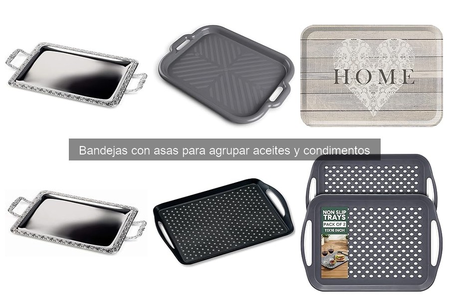 Mejores bandejas con asas para aceites y condimentos