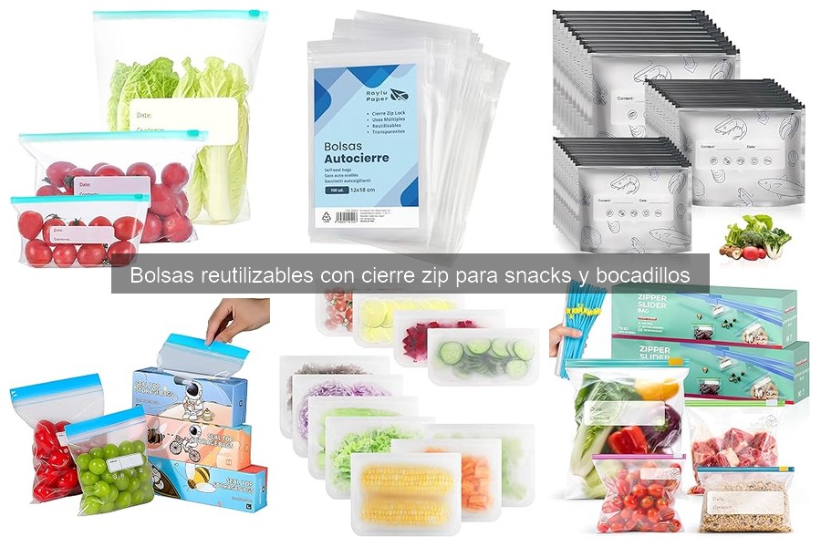 Mejores bolsas reutilizables con cierre zip para snacks