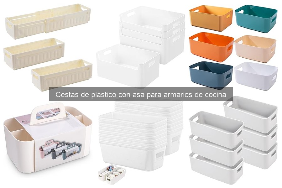 Mejores cestas de plástico con asa para armarios de cocina