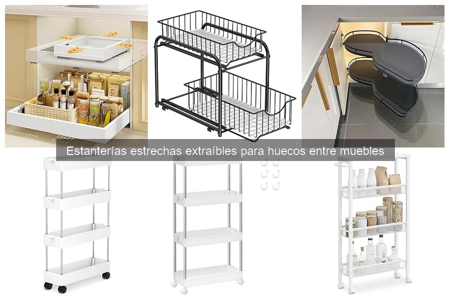 Mejores estanterías estrechas extraíbles para espacios reducidos