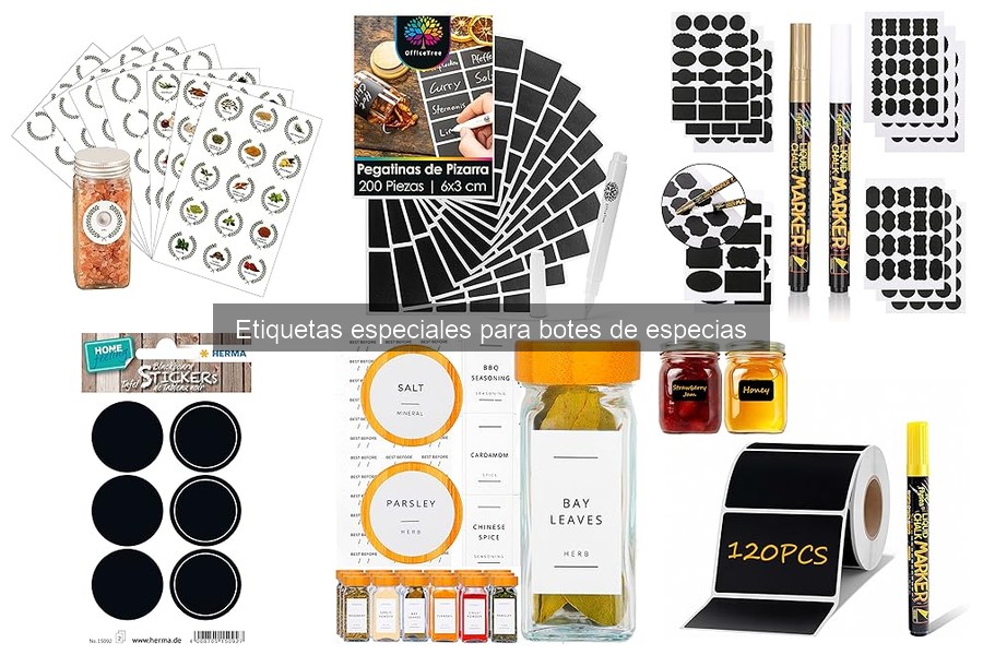 Mejores etiquetas para botes de especias: comparativa y opiniones