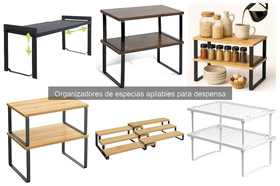 Mejores organizadores de especias apilables para tu despensa