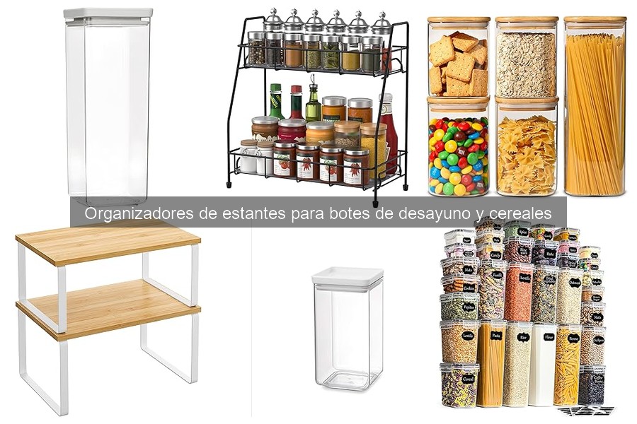 Mejores organizadores de estantes para botes de desayuno y cereales