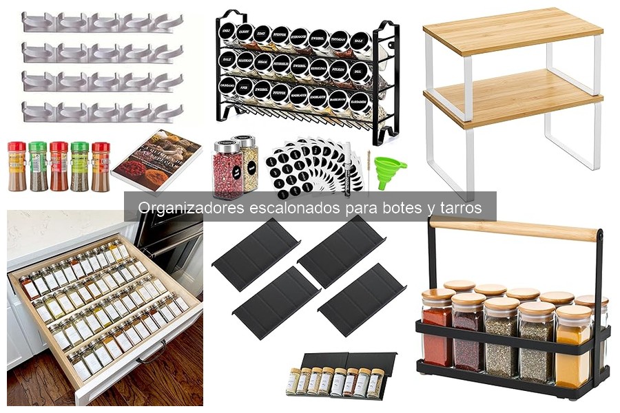 Mejores organizadores escalonados para botes y especias