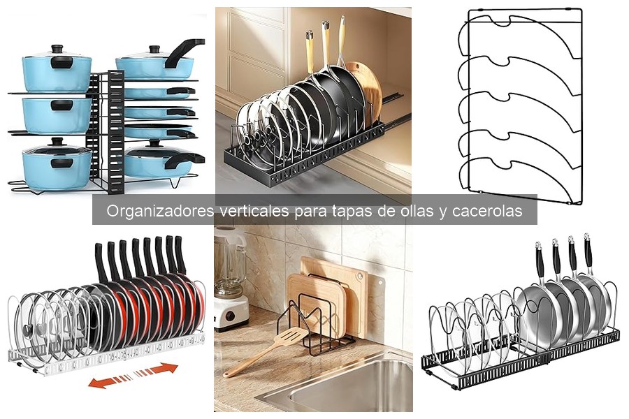 Mejores organizadores verticales para tapas de ollas y cacerolas