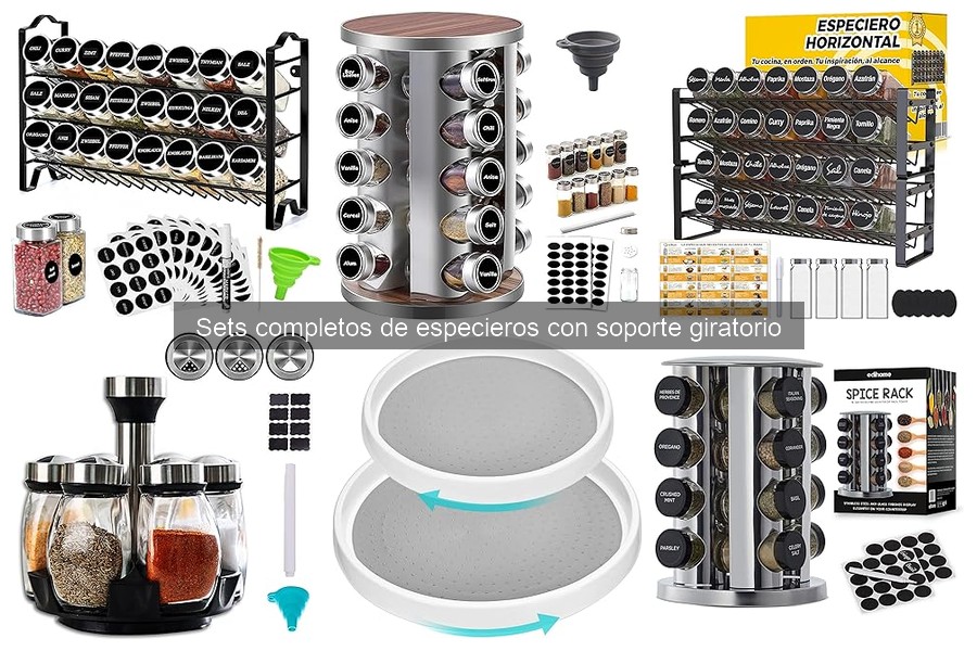 Mejores sets de especieros giratorios para cocinas pequeñas
