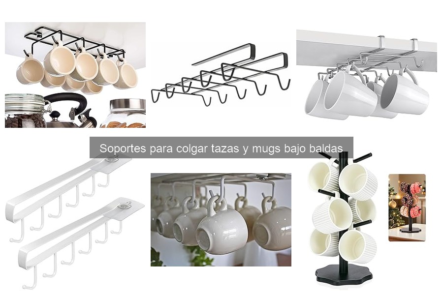 Mejores soportes para colgar tazas en cocinas pequeñas