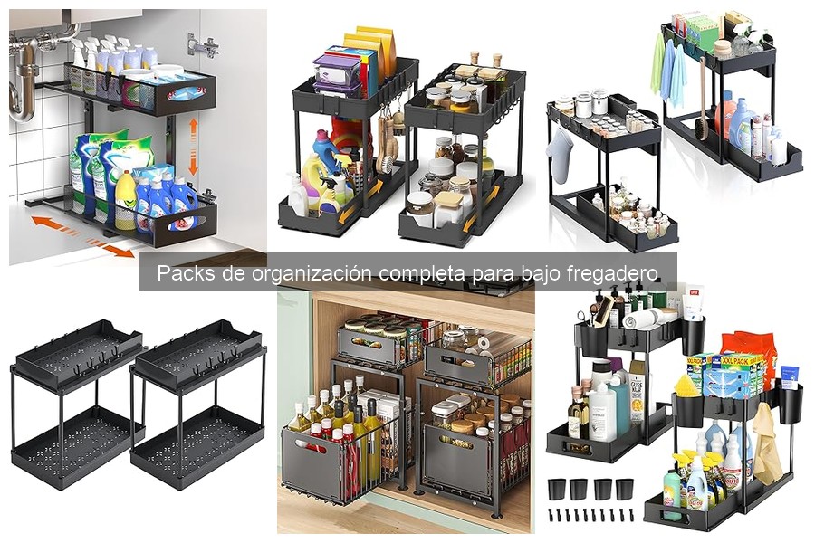Mejores utensilios para packs de organización bajo fregadero