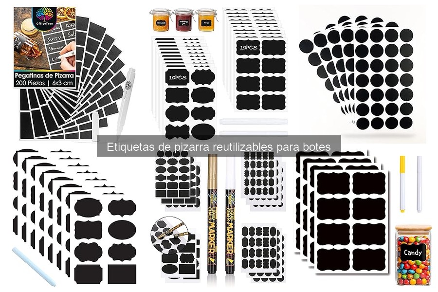 Opiniones sobre etiquetas de pizarra reutilizables para botes