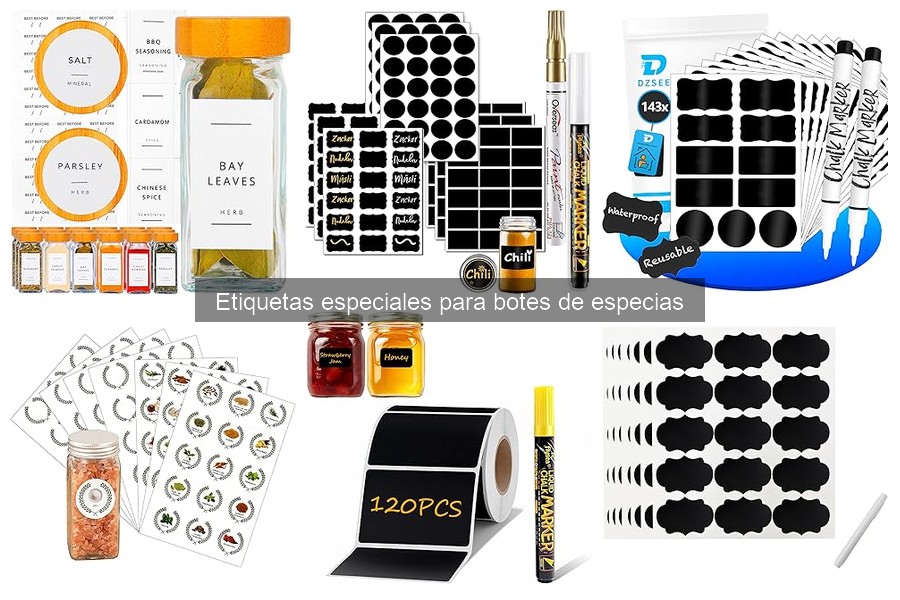 Organiza tus especias con etiquetas para botes eficaces