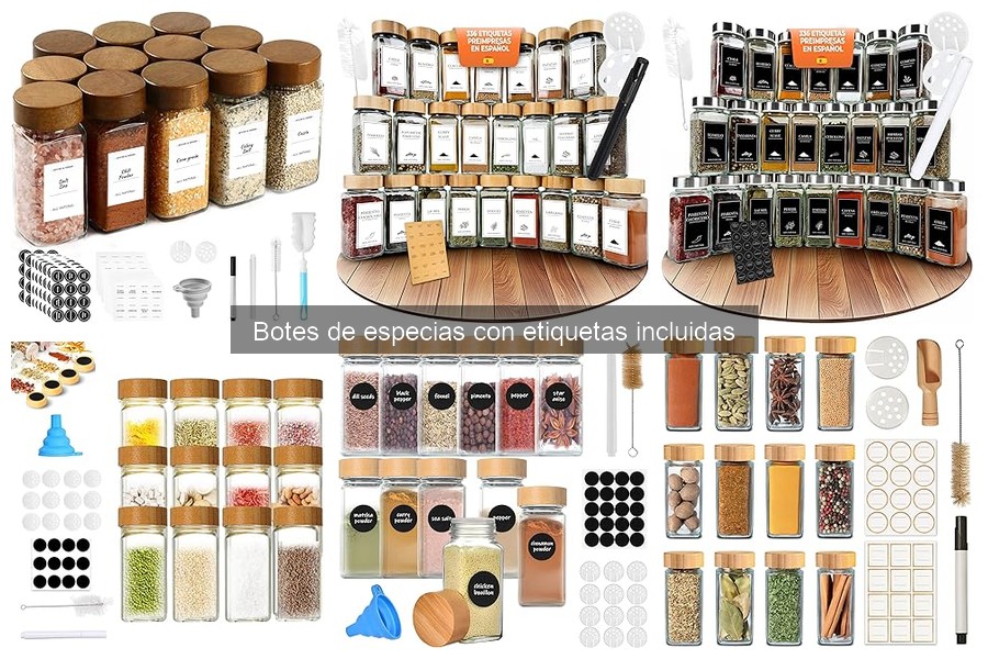 Organiza tus especias fácilmente con botes y etiquetas