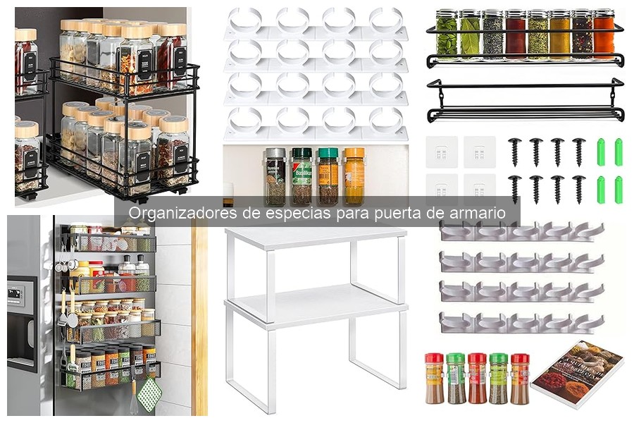 Organizador de especias para puerta de armario: funciones y beneficios
