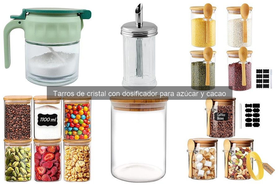Precios de tarros de cristal con dosificador para azúcar y cacao