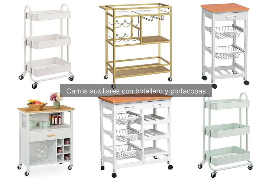 ¿Qué es un carro auxiliar con botellero y portacopas?