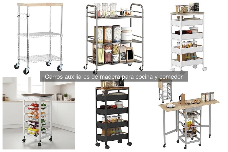 ¿Qué es un carro auxiliar de madera para cocina y comedor?