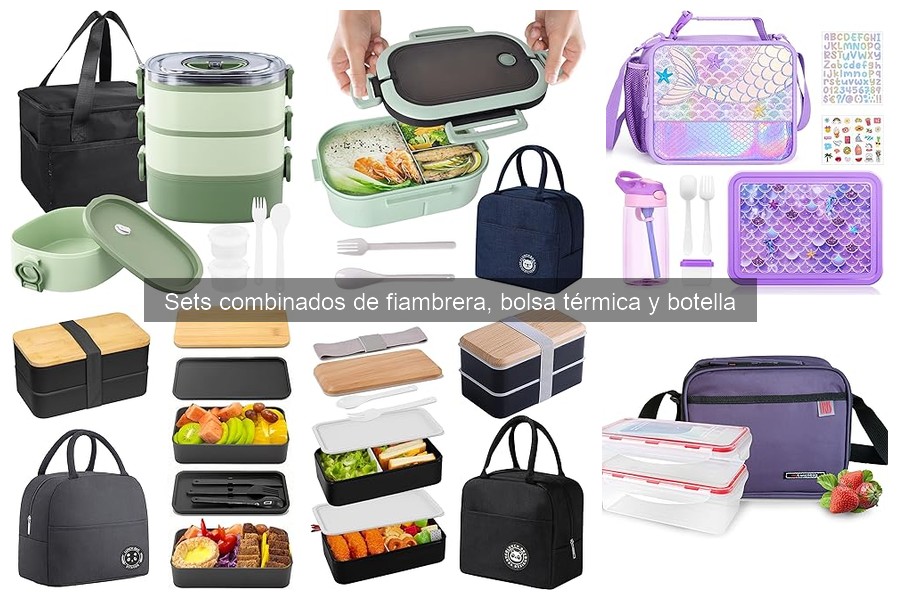 ¿Qué es un set combinado de fiambrera, bolsa térmica y botella?